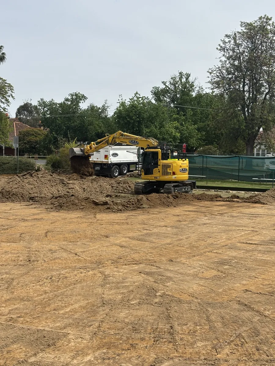 Green A with the turf removed ahead of its rebuild